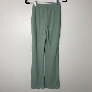 21 Saints Sage Green Ribbed Flare Pants Large